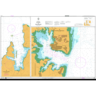 Product image of Admiralty Chart 2914 | Plans in Palawan, featuring navigational markings, depth soundings, and coastal features, essential for safe marine navigation. It could be displayed as an art piece or used for navigation on a boat or ship.