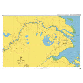 Product image of Admiralty Chart 2946 | Chang Jiang Sheet 1 Shanghai to Datong, featuring navigational markings, depth soundings, and coastal features, essential for safe marine navigation. It could be displayed as an art piece or used for navigation on a boat or ship.