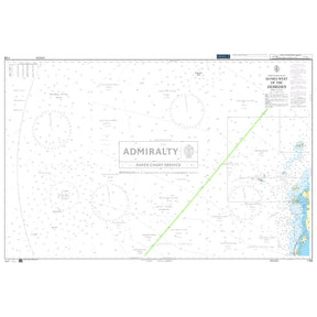 Admiralty Chart 1128 offers thorough coverage of waters west of the Hebrides, detailing depths, navigational risks, and coastal features. It includes compass roses, a green heading line, and an inset map for safe navigation. Marked "ADMIRALTY Standard Nautical Charts" at the center.