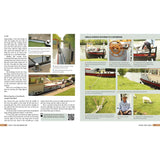 Discover the "Single-Handed Mooring to a Riverbank" guide in Stress-Free Motorboating by Adlard Coles. Enjoy step-by-step photos featuring a boat, dog, people, and even a goat by the water. Text and diagrams offer mooring techniques for seamless motorboating experiences.