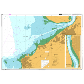 Product image of Admiralty Chart 2976 | Approaches to Rio Guadalquivir, featuring navigational markings, depth soundings, and coastal features, essential for safe marine navigation. It could be displayed as an art piece or used for navigation on a boat or ship.