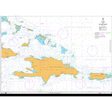 Product image of Admiralty Chart 3001 | Cuba to Puerto Rico, featuring navigational markings, depth soundings, and coastal features, essential for safe marine navigation. It could be displayed as an art piece or used for navigation on a boat or ship.