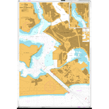 Product image of Admiralty Chart 3103 | Port d'Abidjan, featuring navigational markings, depth soundings, and coastal features, essential for safe marine navigation. It could be displayed as an art piece or used for navigation on a boat or ship.