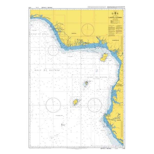 Product image of Admiralty Chart 3118 | Lagos to Gamba, featuring navigational markings, depth soundings, and coastal features, essential for safe marine navigation. It could be displayed as an art piece or used for navigation on a boat or ship.