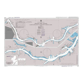 Product image of Admiralty Chart 3188 | Houston Ship Channel Carpenters Bayou to Houston Turning Basin, featuring navigational markings, depth soundings, and coastal features, essential for safe marine navigation. It could be displayed as an art piece or used for navigation on a boat or ship.