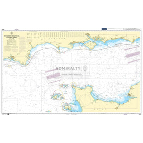 Admiralty Chart 2656 covers the central English Channel, detailing coastal areas, shipping routes, and marine features with depth contours, lighthouses, and maritime navigation symbols. Labeled as an Admiralty Standard Nautical Chart.