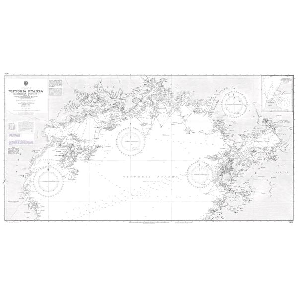 Product image of Admiralty Chart 3252 | Victoria Nyanza (Northern Portion), featuring navigational markings, depth soundings, and coastal features, essential for safe marine navigation. It could be displayed as an art piece or used for navigation on a boat or ship.