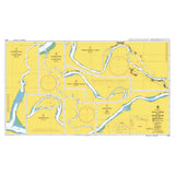 Product image of Admiralty Chart 3306 | Nana Creek and Benin River, featuring navigational markings, depth soundings, and coastal features, essential for safe marine navigation. It could be displayed as an art piece or used for navigation on a boat or ship.