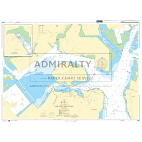 Product image of Admiralty Chart 3390 | Gwangyang Hang, featuring navigational markings, depth soundings, and coastal features, essential for safe marine navigation. It could be displayed as an art piece or used for navigation on a boat or ship.