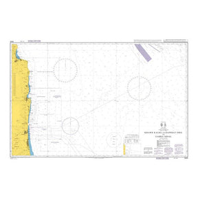 Product image of Admiralty Chart 3520 | Khawr Kalba and Dawhat Diba to Gahha Shoal, featuring navigational markings, depth soundings, and coastal features, essential for safe marine navigation. It could be displayed as an art piece or used for navigation on a boat or ship.