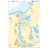 Admiralty Chart DE1672: Rostock by Admiralty details the harbor, waterways, docks, and surrounding land with maritime navigation info. Includes a harbor inset; water shown in blue, land and port areas in tan.