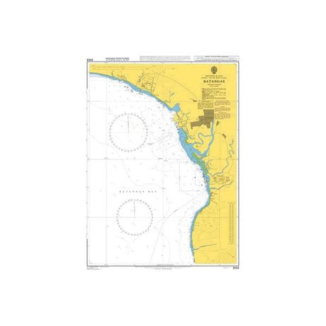 Product image of Admiralty Chart 3558 | Approaches to Batangas, featuring navigational markings, depth soundings, and coastal features, essential for safe marine navigation. It could be displayed as an art piece or used for navigation on a boat or ship.