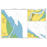 Product image of Admiralty Chart 3584 | Ports on the North East Coast of Sumatera, featuring navigational markings, depth soundings, and coastal features, essential for safe marine navigation. It could be displayed as an art piece or used for navigation on a boat or ship.