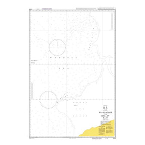 Product image of Admiralty Chart 3629 | Approaches to Halley Base, featuring navigational markings, depth soundings, and coastal features, essential for safe marine navigation. It could be displayed as an art piece or used for navigation on a boat or ship.