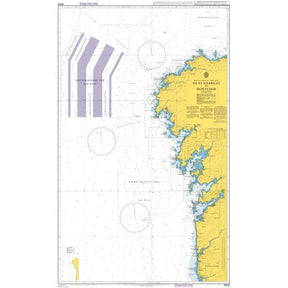 Product image of Admiralty Chart 3633 | Islas Sisargas to Rio Mino, featuring navigational markings, depth soundings, and coastal features, essential for safe marine navigation. It could be displayed as an art piece or used for navigation on a boat or ship.