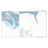 Product image of Admiralty Chart 3686 | Approaches to Morehead City, featuring navigational markings, depth soundings, and coastal features, essential for safe marine navigation. It could be displayed as an art piece or used for navigation on a boat or ship.