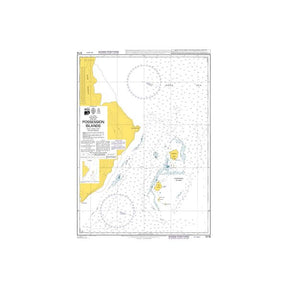 Product image of Admiralty Chart 3716 | Possession Islands, featuring navigational markings, depth soundings, and coastal features, essential for safe marine navigation. It could be displayed as an art piece or used for navigation on a boat or ship.
