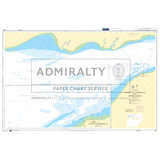 Product image of Admiralty Chart 3747 | Tangguh Terminal and Approaches, featuring navigational markings, depth soundings, and coastal features, essential for safe marine navigation. It could be displayed as an art piece or used for navigation on a boat or ship.