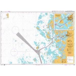 Product image of Admiralty Chart 3803 | Approaches to Uusikaupunki (Nystad), featuring navigational markings, depth soundings, and coastal features, essential for safe marine navigation. It could be displayed as an art piece or used for navigation on a boat or ship.