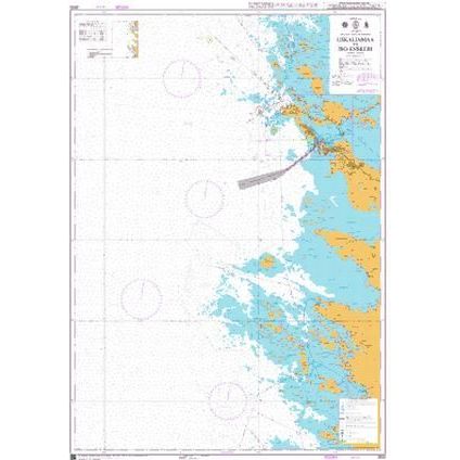 Product image of Admiralty Chart 3830 | Uskalinmaa to Iso-Enskeri, featuring navigational markings, depth soundings, and coastal features, essential for safe marine navigation. It could be displayed as an art piece or used for navigation on a boat or ship.