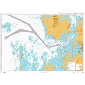 Product image of Admiralty Chart 3839 | Approaches to Vaasa, featuring navigational markings, depth soundings, and coastal features, essential for safe marine navigation. It could be displayed as an art piece or used for navigation on a boat or ship.