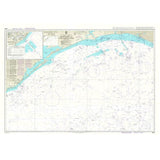 Product image of Admiralty Chart 3854 | Freeport to Calcasieu Pass, featuring navigational markings, depth soundings, and coastal features, essential for safe marine navigation. It could be displayed as an art piece or used for navigation on a boat or ship.