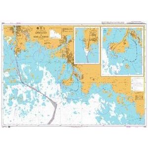 Product image of Admiralty Chart 3864 | Approaches to Kemi and Tornio, featuring navigational markings, depth soundings, and coastal features, essential for safe marine navigation. It could be displayed as an art piece or used for navigation on a boat or ship.