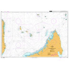 Product image of Admiralty Chart 3877 | Mozambique Channel Northern Part, featuring navigational markings, depth soundings, and coastal features, essential for safe marine navigation. It could be displayed as an art piece or used for navigation on a boat or ship.