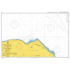 Product image of Admiralty Chart 3919 | Kruenggeukueh and Blanglancang to Ujung Peureula, featuring navigational markings, depth soundings, and coastal features, essential for safe marine navigation. It could be displayed as an art piece or used for navigation on a boat or ship.