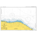 Product image of Admiralty Chart 3957 | Tutoia to Fortaleza, featuring navigational markings, depth soundings, and coastal features, essential for safe marine navigation. It could be displayed as an art piece or used for navigation on a boat or ship.