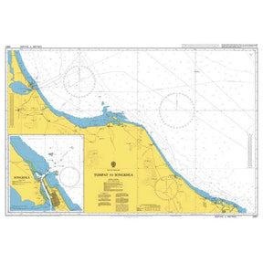 Product image of Admiralty Chart 3961 | Tumpat to Songkhla, featuring navigational markings, depth soundings, and coastal features, essential for safe marine navigation. It could be displayed as an art piece or used for navigation on a boat or ship.