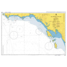 Product image of Admiralty Chart 3966 | Ko Chuang to Ko Kut, featuring navigational markings, depth soundings, and coastal features, essential for safe marine navigation. It could be displayed as an art piece or used for navigation on a boat or ship.