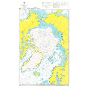 Product image of Admiralty Chart 4006 | A Planning Chart for the Arctic Region, featuring navigational markings, depth soundings, and coastal features, essential for safe marine navigation. It could be displayed as an art piece or used for navigation on a boat or ship.