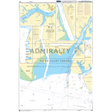 Product image of Admiralty Chart 4038 | Johor Strait Western Part, featuring navigational markings, depth soundings, and coastal features, essential for safe marine navigation. It could be displayed as an art piece or used for navigation on a boat or ship.