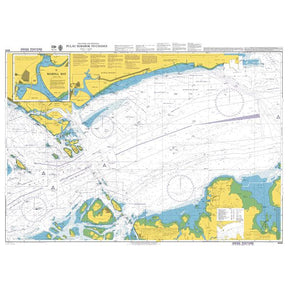 Product image of Admiralty Chart 4041 | Pulau Sebarok to Changi, featuring navigational markings, depth soundings, and coastal features, essential for safe marine navigation. It could be displayed as an art piece or used for navigation on a boat or ship.