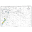 Product image of Admiralty Chart 4061 | South Pacific Ocean Western Portion, featuring navigational markings, depth soundings, and coastal features, essential for safe marine navigation. It could be displayed as an art piece or used for navigation on a boat or ship.