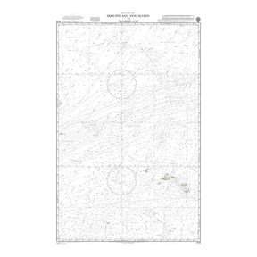 Product image of Admiralty Chart 4114 | Arquipelago dos Acores to Flemish Cap, featuring navigational markings, depth soundings, and coastal features, essential for safe marine navigation. It could be displayed as an art piece or used for navigation on a boat or ship.