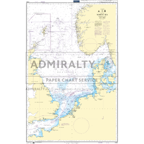 Product image of Admiralty Chart 4140 | North Sea, featuring navigational markings, depth soundings, and coastal features, essential for safe marine navigation. It could be displayed as an art piece or used for navigation on a boat or ship.