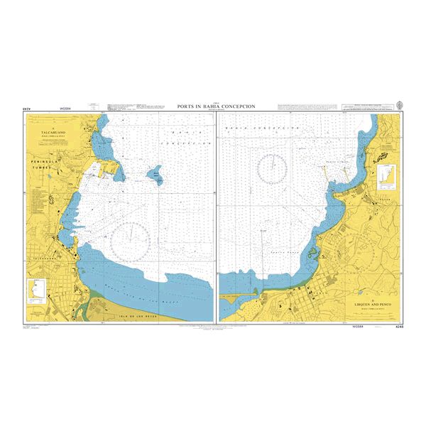 Product image of Admiralty Chart 4248 | Ports in Bahia Concepcion, featuring navigational markings, depth soundings, and coastal features, essential for safe marine navigation. It could be displayed as an art piece or used for navigation on a boat or ship.