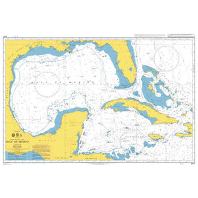 Product image of Admiralty Chart 4401 | Gulf of Mexico, featuring navigational markings, depth soundings, and coastal features, essential for safe marine navigation. It could be displayed as an art piece or used for navigation on a boat or ship.