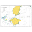 Product image of Admiralty Chart 4470 | Basilan Strait including Basilan Island and the Pilas Group, featuring navigational markings, depth soundings, and coastal features, essential for safe marine navigation. It could be displayed as an art piece or used for navigation on a boat or ship.