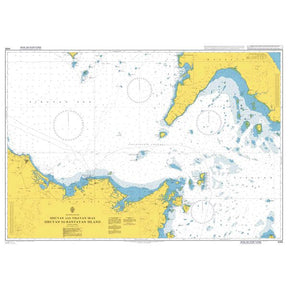 Product image of Admiralty Chart 4485 | Sibuyan and Visayan Seas Sibuyan to Bantayan Island, featuring navigational markings, depth soundings, and coastal features, essential for safe marine navigation. It could be displayed as an art piece or used for navigation on a boat or ship.