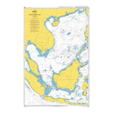 Product image of Admiralty Chart 4508 | South China Sea, featuring navigational markings, depth soundings, and coastal features, essential for safe marine navigation. It could be displayed as an art piece or used for navigation on a boat or ship.