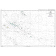 Product image of Admiralty Chart 4607 | South East Polynesia, featuring navigational markings, depth soundings, and coastal features, essential for safe marine navigation. It could be displayed as an art piece or used for navigation on a boat or ship.