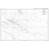 Product image of Admiralty Chart 4607 | South East Polynesia, featuring navigational markings, depth soundings, and coastal features, essential for safe marine navigation. It could be displayed as an art piece or used for navigation on a boat or ship.
