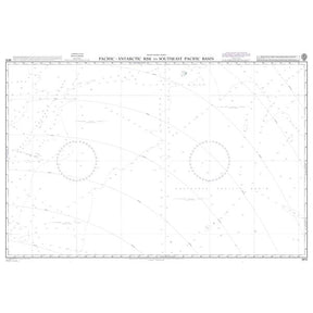 Product image of Admiralty Chart 4610 | Pacific - Antarctic Rise to Southeast Pacific Basin, featuring navigational markings, depth soundings, and coastal features, essential for safe marine navigation. It could be displayed as an art piece or used for navigation on a boat or ship.