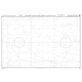 Product image of Admiralty Chart 4611 | Southwest Pacific Basin to Pacific-Antarctic Rise, featuring navigational markings, depth soundings, and coastal features, essential for safe marine navigation. It could be displayed as an art piece or used for navigation on a boat or ship.