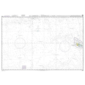 Product image of Admiralty Chart 4618 | Ile Clipperton to Archipielago de Colon, featuring navigational markings, depth soundings, and coastal features, essential for safe marine navigation. It could be displayed as an art piece or used for navigation on a boat or ship.