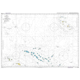 Product image of Admiralty Chart 4654 | Tahiti to Iles Marquises, featuring navigational markings, depth soundings, and coastal features, essential for safe marine navigation. It could be displayed as an art piece or used for navigation on a boat or ship.