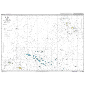Product image of Admiralty Chart 4654 | Tahiti to Iles Marquises, featuring navigational markings, depth soundings, and coastal features, essential for safe marine navigation. It could be displayed as an art piece or used for navigation on a boat or ship.